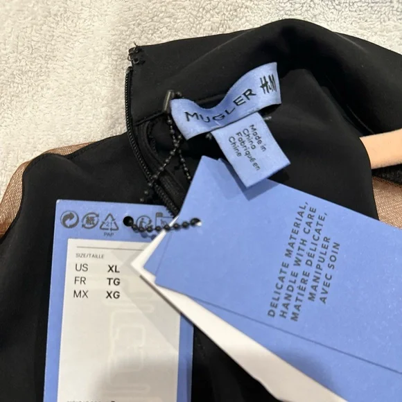 MUGLER x H&M Women’s Mesh-Paneled Bodysuit in Dark brown/black - Picture 4 of 5